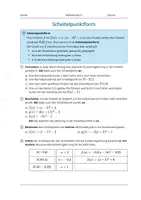 Vorschau - Arbeitsblätter - Scheitelpunktform - Deckblatt
