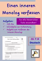 Vorschau - Arbeitsblätter - Einen inneren Monolog verfassen (für alle Texte anwendbar) - Deckblatt