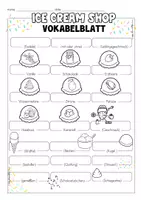Vorschau - Arbeitsblätter - ice cream shop | Vokabelblatt | Wortschatz - Seite 1