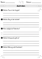 Vorschau - Arbeitsblätter - Australien MEGABUNDLE - Wissenskartei, Lückentext, Steckbrief, Suchsel, Quizkarten - Seite 3