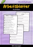 Vorschau - Arbeitsblätter - Australien MEGABUNDLE - Wissenskartei, Lückentext, Steckbrief, Suchsel, Quizkarten - Seite 1