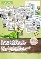 Vorschau - Unterrichtsreihen - Expertenkarten Reptilien und ihre Merkmale mit Lösungskarten und Kontrollbogen - Deckblatt