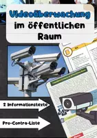 Vorschau - Arbeitsblätter - Videoüberwachung öffentlicher Raum Vor- und Nachteile - Deckblatt