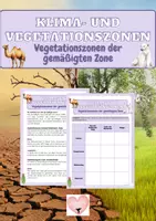 Vorschau - Arbeitsblätter - Klima- und Vegetationszonen - Vegetationszonen der gemäßigten Zone - Deckblatt