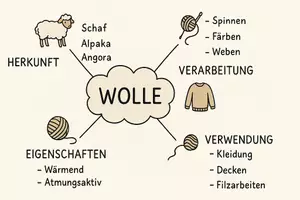 Vorschau - Arbeitsblätter - Arbeitsblatt "Wolle" + Onlineübung & MP3 + Mindmap + Infografik - Seite 3