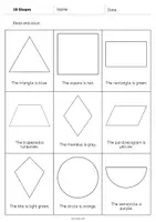 forhåndsvisning - 2D Shapes: Read and Color 2 (engelsk) - side 2