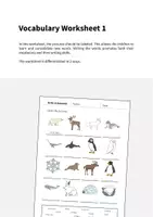 forhåndsvisning - Arctic & Antarctic: Vocabulary Worksheet 1 (engelsk) - side 1