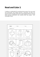 forhåndsvisning - Autumn: Read and Color 2 (engelsk) - side 1