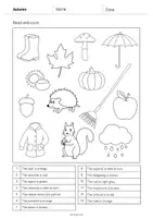 forhåndsvisning - Autumn: Read and Color 1 (engelsk) - side 2
