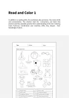 forhåndsvisning - Toys: Read and Color 1 (engelsk) - side 1