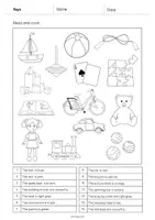 forhåndsvisning - Toys: Read and Color 1 (engelsk) - side 2