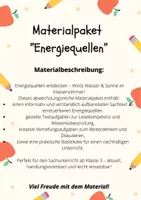 Vorschau - Arbeitsblätter - Materialpaket: Energiequellen - Windkraft, Wasserkraft und Solarenergie - Seite 1