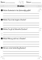 Vorschau - Arbeitsblätter - Brasilien MEGABUNDLE - Wissenskartei, Lückentext, Steckbrief, Suchsel, Quizkarten - Seite 3