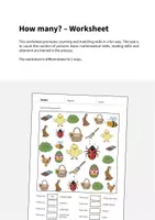 forhåndsvisning - Easter: How many? – Worksheet (engelsk) - side 1