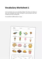 forhåndsvisning - Sweets: Vocabulary Worksheet 1 (engelsk) - side 1