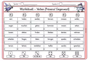 Vorschau - Arbeitsblätter - Würfelduell - Verben für Klasse 2-4 - Seite 2