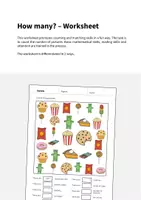 forhåndsvisning - Sweets: How many? – Worksheet (engelsk) - side 1