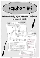 Vorschau - Arbeitsblätter - Zauber AG - Kreuzworträtsel Einkaufsliste Zauberschule - Deckblatt