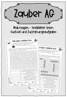 Vorschau - Arbeitsblätter - Zauber AG - Teeblätter lesen Suchsel und Zuordnungsaufgabe - Deckblatt