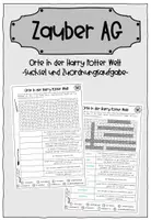 Vorschau - Arbeitsblätter - Zauber AG - Orte in der Harry Potter Welt Suchsel und Zuordnungsaufgabe - Deckblatt