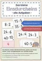 Vorschau - Fördermaterial/Inklusion - Kleines Einsdurcheins – Aufgabenkarten zum Lernen & Üben - Deckblatt