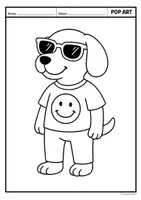 Vorschau - Mal- und Bastelvorlagen - Pop Art - Cooler Hund - Seite 1