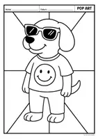 Vorschau - Mal- und Bastelvorlagen - Pop Art - Cooler Hund - Seite 2
