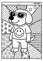 Vorschau - Mal- und Bastelvorlagen - Pop Art - Cooler Hund - Seite 3