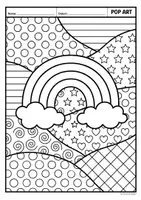 Vorschau - Mal- und Bastelvorlagen - Pop Art - Regenbogen - Seite 3