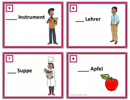 Vorschau - Stationenlernen - Deutsche Aufgabenkarten: Der, Die, Das (DaF) German Gender - Seite 1