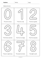 forhåndsvisning - Numbers: Read and Color 2 (engelsk) - side 2