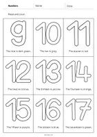 forhåndsvisning - Numbers: Read and Color 2 (engelsk) - side 3