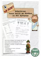 Vorschau - Stundenentwürfe - Bibelkrimi "Jesus heilt am Shabbat in der Synagoge" - Deckblatt