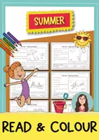 Vorschau - Arbeitsblätter - Summer: read and colour - 8 Bilder, 2-fach differenziert (Englisch) - Deckblatt