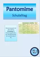 Vorschau - Spiele - Pantomimespiel Schulalltag - Deckblatt