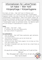 Vorschau - Spiele - Ich habe - Wer hat? - Körperpflege / Körperhygiene - Seite 1