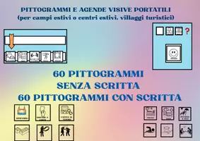 anteprima - Materiale di supporto/inclusione - agende visive portatili e 120 pittogrammi per campi estivi - Pagina di copertina