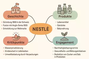 Vorschau - Arbeitsblätter - Arbeitsblätter mit kritischen Infos zur Firma "Nestlé" + Lösung & MP3 + Mindmap - Seite 1