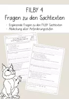 Vorschau - Arbeitsblätter - FILBY 4, Fragen zu den Sachtexten mit Lösungen - Deckblatt