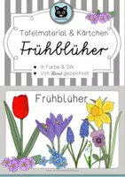 Vorschau - Mal- und Bastelvorlagen - Frühblüher - Tafelmaterial & Kärtchen - handgezeichnet in Farbe & SW - Deckblatt