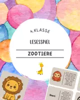 Vorschau - Stationenlernen - Lesespiel Zootiere - Deckblatt