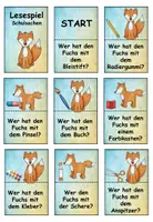 Vorschau - Spiele - Lesespiel Schulsachen Fuchs - Klasse 2 - Seite 1
