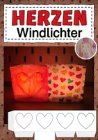 Vorschau - Mal- und Bastelvorlagen - Windlichter mit Herzen basteln - Deckblatt