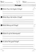 Vorschau - Arbeitsblätter - Portugal MEGABUNDLE - Wissenskartei, Lückentext, Steckbrief, Suchsel, Quizkarten, POP Art Malvorlagen - Seite 3