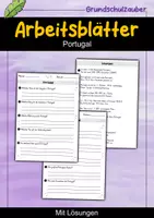 Vorschau - Arbeitsblätter - Portugal MEGABUNDLE - Wissenskartei, Lückentext, Steckbrief, Suchsel, Quizkarten, POP Art Malvorlagen - Seite 1