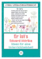Vorschau - Arbeitsblätter - Frühlingsgedicht: Er ist`s von Eduard Mörike. Ideen für eine Unterrichtseinheit - Deckblatt