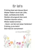 Vorschau - Arbeitsblätter - Frühlingsgedicht: Er ist`s von Eduard Mörike. Ideen für eine Unterrichtseinheit - Seite 1
