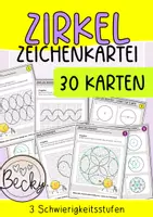 Vorschau - Aufgabenkarten - Zirkel Zeichenkartei (30 Karten) - Deckblatt