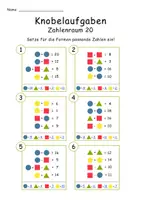 Vorschau - Arbeitsblätter - Knobelaufgaben ZAHLENRAUM 20 Addition und Subtraktion - Seite 2