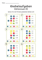Vorschau - Arbeitsblätter - Knobelaufgaben ZAHLENRAUM 20 Addition und Subtraktion - Seite 3